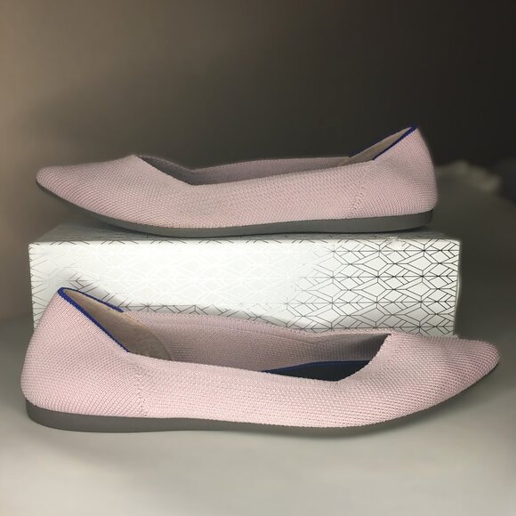 ROTHY'S "The Point II" Petal Pink Knit Fabric Slip On Ballet Flats - 8 1/2 - Picture 2 of 16